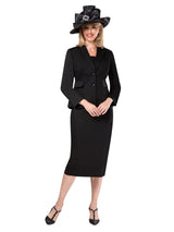 2pc Notch Collar 2-button Skirt Suit