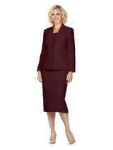 2pc Notch Collar 2-button Skirt Suit