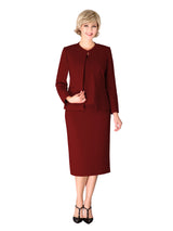 3pc Round Neck Clean Lines Skirt Suit - Plus size