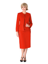 3pc Round Neck Clean Lines Skirt Suit - Plus size