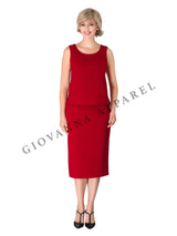 3pc Round Neck Clean Lines Detailed Skirt Suit