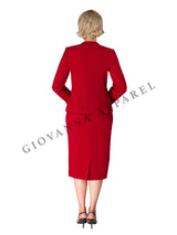 3pc Round Neck Clean Lines Detailed Skirt Suit