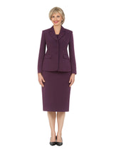 2pc Notch Layered Collar 3-Button Skt Suit-Plus