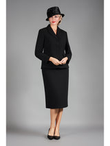 2pc Notch Layered Collar 3-Button Skt Suit