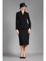 2pc Notch Layered Collar 3-Button Skt Suit