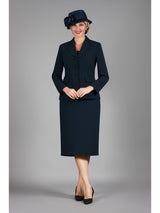 2pc Notch Layered Collar 3-Button Skt Suit