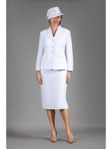 2pc Notch Layered Collar 3-Button Skt Suit