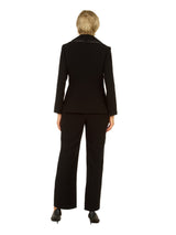 3pc Wide Collar Pants Suit with Rhinestone Detail