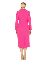 2pc Vintage Lapel 3-button Skirt Suit-Plus