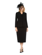 2pc Vintage Lapel 3-button Skirt Suit