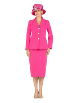 2pc Vintage Lapel 3-button Skirt Suit