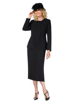 2pc Dbl Brstd Tiered Peplum Jkt Skt Suit