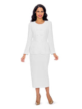 2pc Dbl Brstd Tiered Peplum Jkt Skt Suit