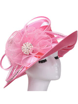 Side Flipped Med Brim hat w/ Mesh Flwr and Olivets