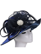 Side Flipped Med Brim hat w/ Mesh Flwr and Olivets