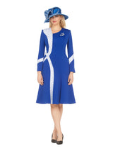 Stoned Scuba Color Block A-line Drs w/ Brooch