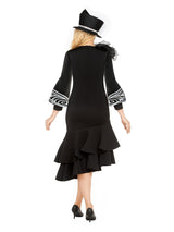 Scuba Blk/Wht Swirl Prt Drs w/ Flower