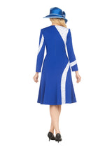 Stoned Scuba Color Block A-line Drs w/ Brooch-Plus