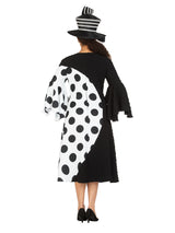 1pc Popcorn&Polka Dot Crepe Contrast Flowy Drs