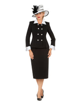 Signature Contrast Crystal Trim 2pc Skirt Suit