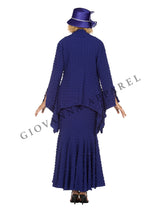 3pc Popcorn Hi-lo Jkt, Cami, Pleated Skirt Set