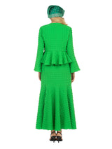 3pc Popcorn Peplum Jkt, Cami, Maxi Skirt Set-Plus