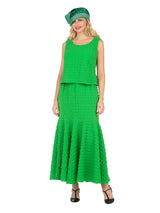 3pc Popcorn Peplum Jkt, Cami, Maxi Skirt Set