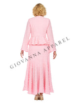 3pc Popcorn Peplum Jkt, Cami, Hi-Lo Skirt Set-Plus