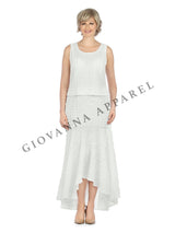 3pc Popcorn Peplum Jkt, Cami, Hi-Lo Skirt Set-Plus