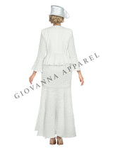 3pc Popcorn Peplum Jkt, Cami, Hi-Lo Skirt Set-Plus