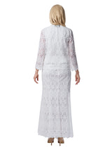 3pc Lux Lace Skirt Suit w/ Scallop Hems-Plus Size