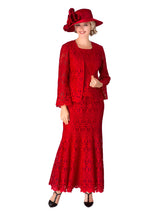 3pc Lux Lace Skirt Suit w/ Scallop Hems