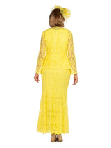 3pc Lux Lace Skirt Suit w/ Scallop Hems