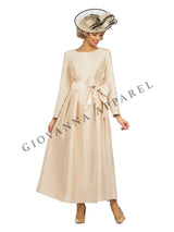 1pc Shantung A-line Simple Dress w/ Belt-Plus size