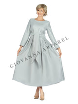 1pc Shantung A-line Simple Dress w/ Belt-Plus size