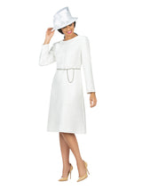 1pc Brocade A-line Dress w/ Chain - Plus