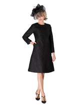 1pc Textured Brocade A-line Dress w/ Chain