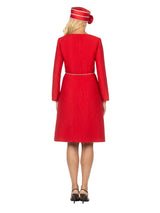 1pc Textured Brocade A-line Dress w/ Chain