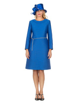 1pc Textured Brocade A-line Dress w/ Chain