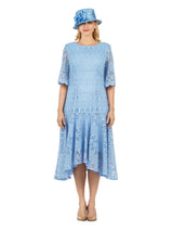 1pc Lux Lace Hi-Lo Flare Dress - Plus Size