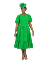 Short Slv Popcorn A-line Dress