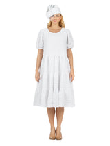 Short Slv Popcorn A-line Dress