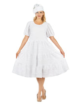 Short Slv Popcorn A-line Dress