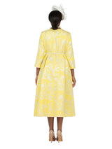 1pc Brocade Long Slv A-line Dress w/ Metallic - Pl