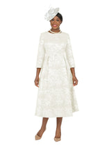 1pc Brocade Long Slv A-line Dress w/ Metallic - Pl