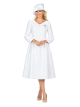 Timeless A-Line Dress with Jewel Brooch-Plus
