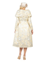 1pc Lux Brocade A-line Dress w/ Cape - Plus