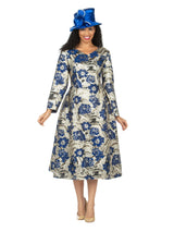 1pc Lux Brocade A-line Dress w/ Cape - Plus
