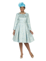 Cropped Slv Brocade A-line Dress