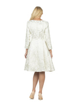 Cropped Slv Brocade A-line Dress